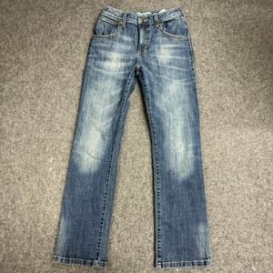 Wrangler Retro Slim Straight Kids Jeans Blue Wash Size 14